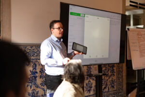 Presenter at the Part-IS worshop showing how to implement Part-IS in an SMS software.